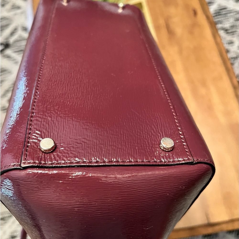 Kate Spade ♠️ Burgundy Bristol Drive Patent Leather Large Tote & Long Zip Wallet - Picture 8 of 14